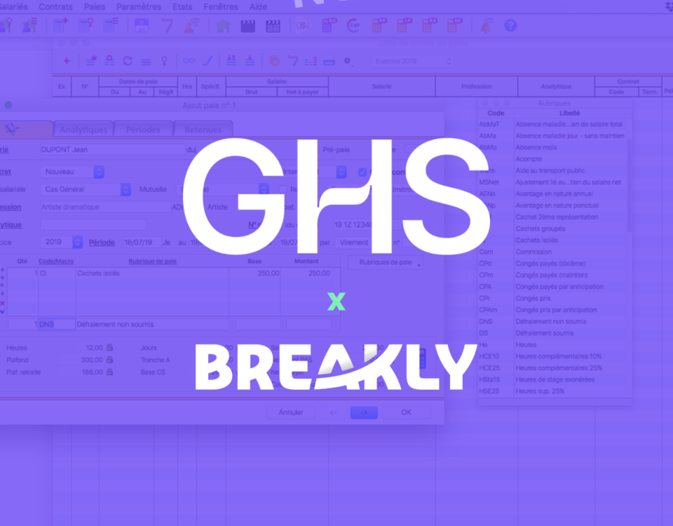 Intégration sPAIEctacle (GHS) x Breakly : remontée automatique de vos paies réelles dans votre suivi financier